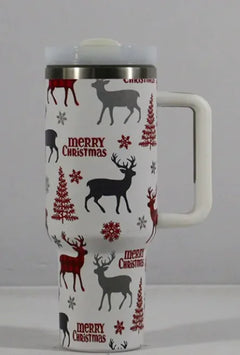 New Christmas Pattern Tumbler With Handle