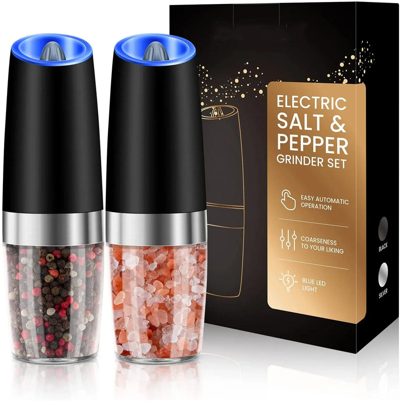 Electric Pepper Grinder Stainless Steel Automatic Gravity Shaker Salt Pepper Grinder Spice Mills Grinding Tools Kitchen Gadgets