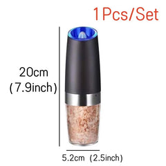 Electric Pepper Grinder Stainless Steel Automatic Gravity Shaker Salt Pepper Grinder Spice Mills Grinding Tools Kitchen Gadgets