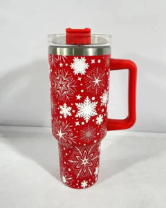 New Christmas Pattern Tumbler With Handle