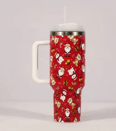 New Christmas Pattern Tumbler With Handle