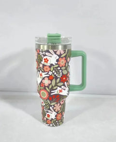 New Christmas Pattern Tumbler With Handle